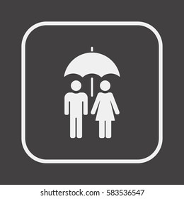 Umbrella  icon,  isolated. Flat  design.