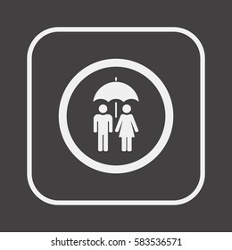Umbrella  icon,  isolated. Flat  design.