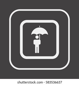 Umbrella  icon,  isolated. Flat  design.