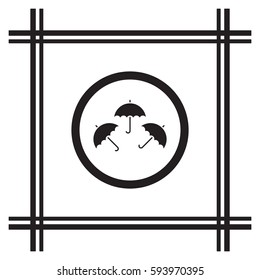 Umbrella  icon,  isolated. Flat  design.