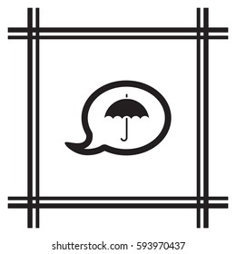 Umbrella  icon,  isolated. Flat  design.