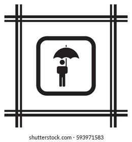 Umbrella  icon,  isolated. Flat  design.