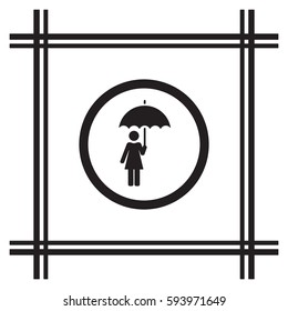 Umbrella  icon,  isolated. Flat  design.