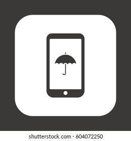 Umbrella  icon,  isolated. Flat  design.