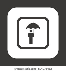 Umbrella  icon,  isolated. Flat  design.
