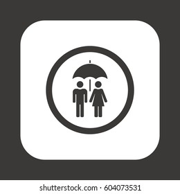 Umbrella  icon,  isolated. Flat  design.