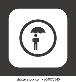 Umbrella  icon,  isolated. Flat  design.