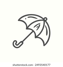 umbrella icon, isolated handdrawn icon theme travel