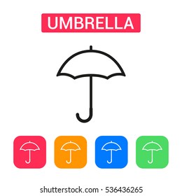 Umbrella icon isolated on background. Minimalistic umbrella. Vector icons for web and mobile applications, web sites and infographics. Thin line art