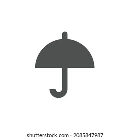 Umbrella Icon Isolated on Black and White Vector Graphic