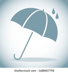 Umbrella, umbrella icon isolated on white background with shadow. Vector illustration. Vector.