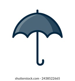 Umbrella icon isolated on white background. Umbrella icon in flat design. Vector illustration