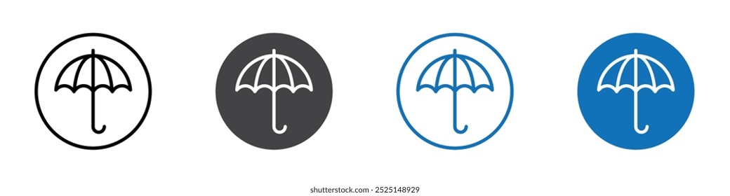 Umbrella icon Isolated on white background vector set
