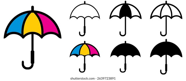 Umbrella icon. Umbrella icon isolated on white background. Vector illustration of umbrella icon