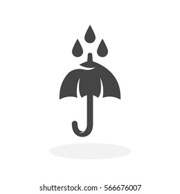 Umbrella icon isolated on white background. Umbrella vector logo. Rain in flat design style. Modern vector pictogram for web graphics - stock vector