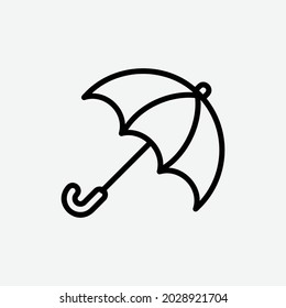  umbrella icon, isolated travel outline icon in light grey background, perfect for website, blog, logo, graphic design, social media, UI, mobile app, EPS 10 vector illustration