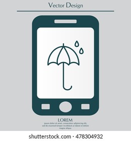 umbrella icon line