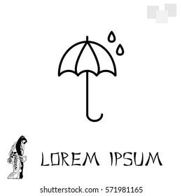 umbrella icon line