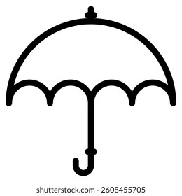 Umbrella icon in line art. Outline Style. Isolated on White Background