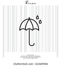 umbrella icon line. vector illustration