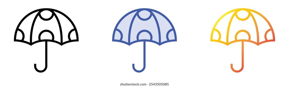 umbrella icon. Linear, Blue Fill and Gradient Style Design Isolated On White Background