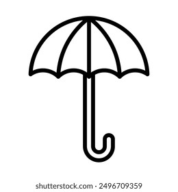 Umbrella icon linear logo mark in black and white