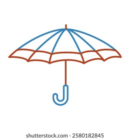Umbrella icon. Linear style. Rain protection. Simple line vector graphics