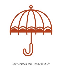 Umbrella icon. Linear style. Rain protection. Simple line vector graphics