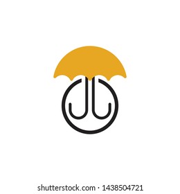 Umbrella icon logo design vector template