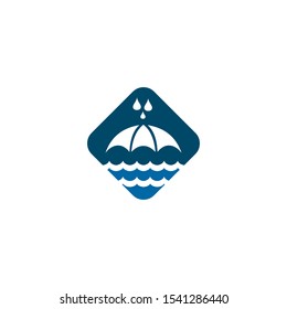 Umbrella icon logo design vector template