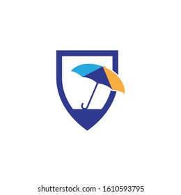 Umbrella icon logo design vector template