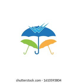 Umbrella icon logo design vector template