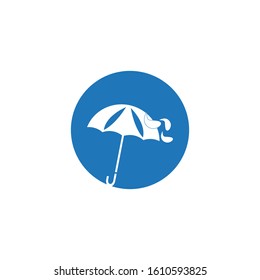 Umbrella icon logo design vector template