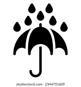 Umbrella icon or logo illustration black style