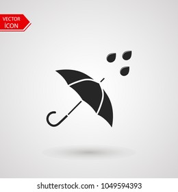 Umbrella icon Logo. Rain Umbrella vector illustration in trendy flat style on white background.