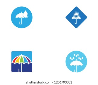 Umbrella icon logo vector