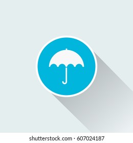 umbrella icon with long shadow