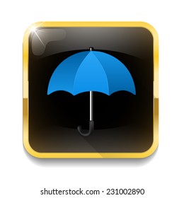 umbrella icon With long shadow over app button