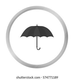 Umbrella icon in monochrome style isolated on white background. England country symbol stock vector illustration.