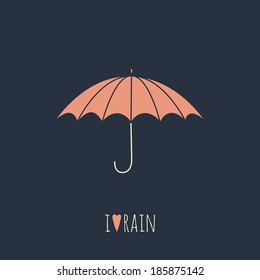 Umbrella icon on black background. EPS 10. No transparency. No gradients.