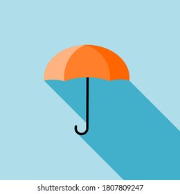 Icono del paraguas en fondo azul ,Vector de lluvia paraguas 