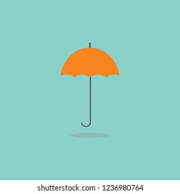 Umbrella icon on blue blackground,vector illustration.