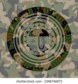 umbrella icon on camo texture