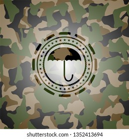umbrella icon on camo texture