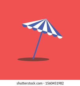 Umbrella icon on red background Vector