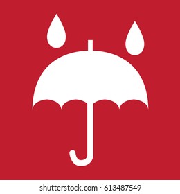 Umbrella icon on red background