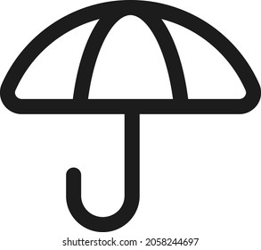 Regenschirmsymbol auf weißem Hintergrund