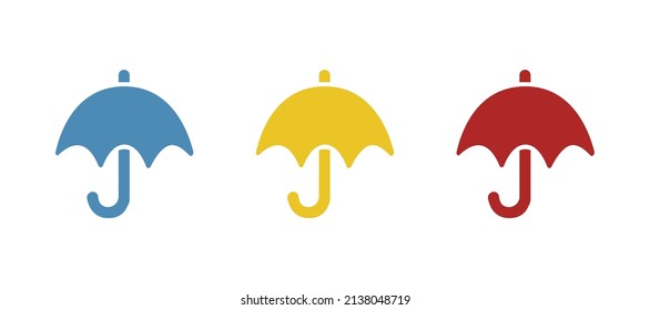 icono de paraguas en fondo blanco, ilustración vectorial
