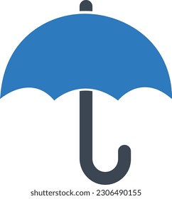 Regenschirmsymbol auf weißem Hintergrund