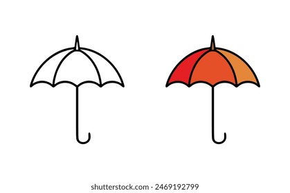 Umbrella icon on white background. Vector illustration in trendy flat style